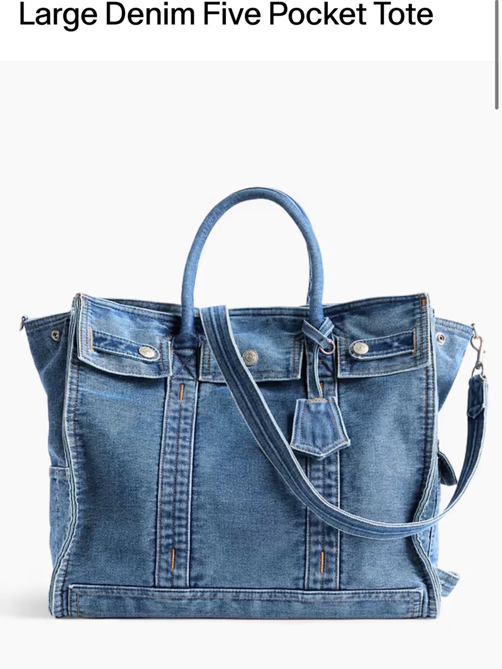 GAP Denim Five-Pocket Tote - Blue